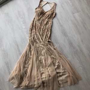 Adrianna Papell Champagne Sequin Dress